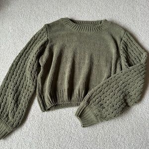 Green Cropped Sweater